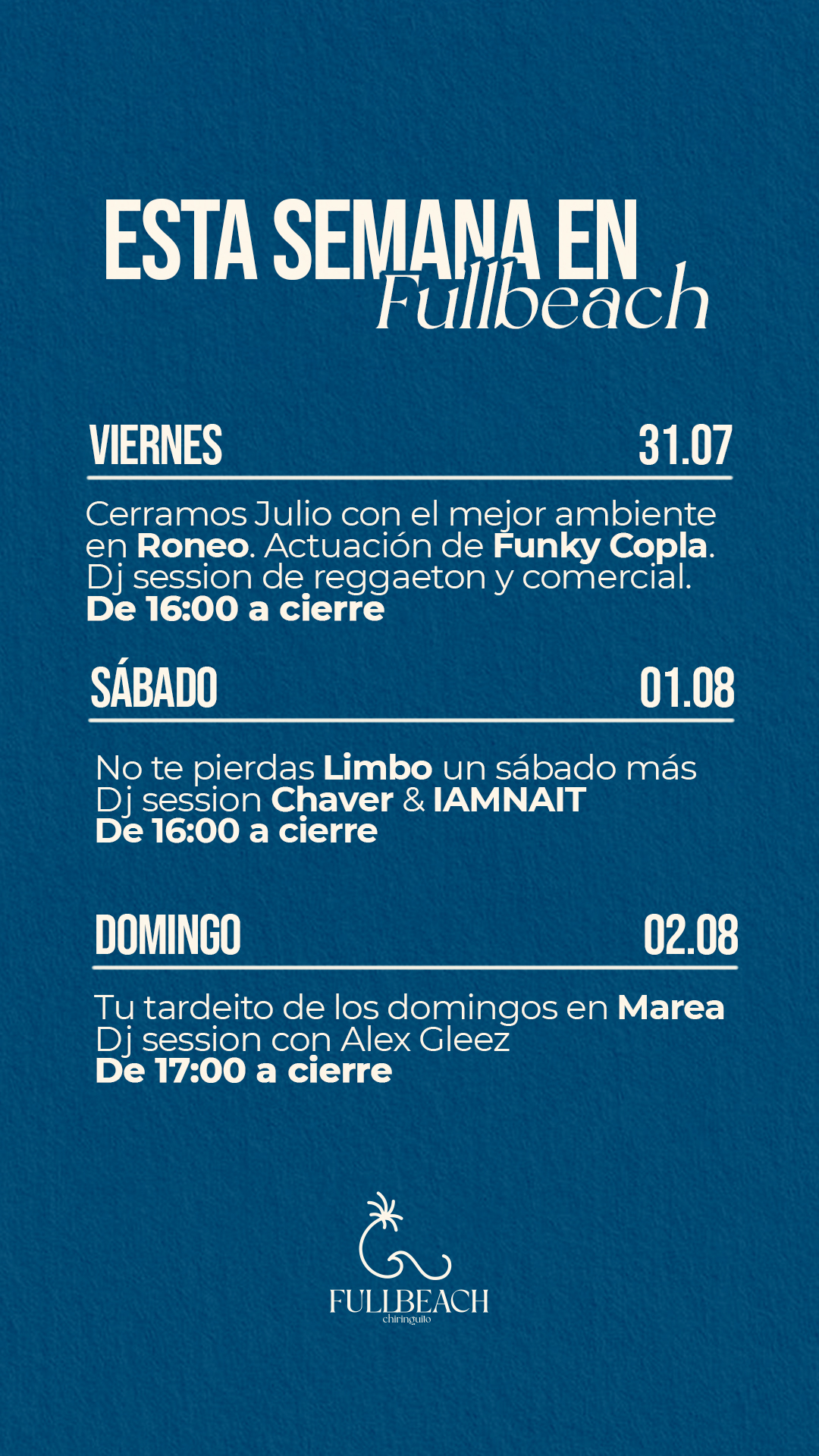 programa semanal julio
